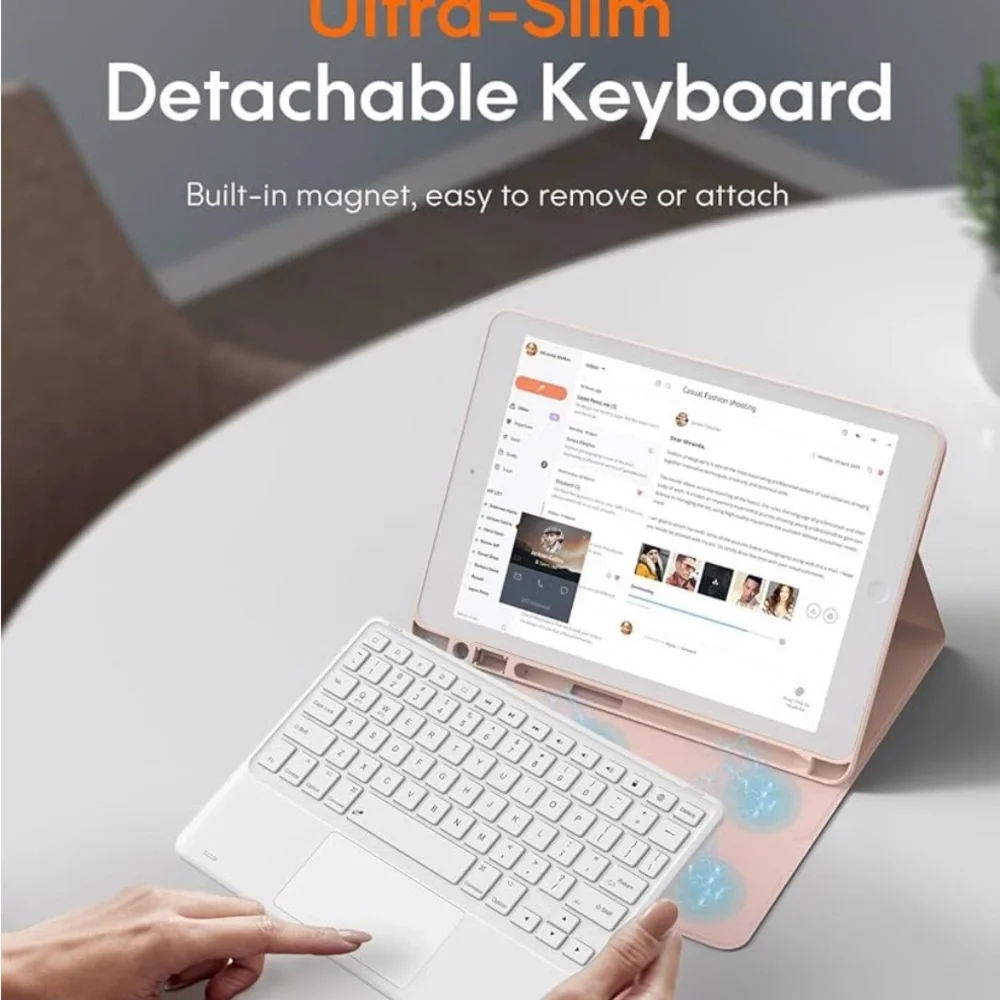 Pink Tablet Case with Keyboard